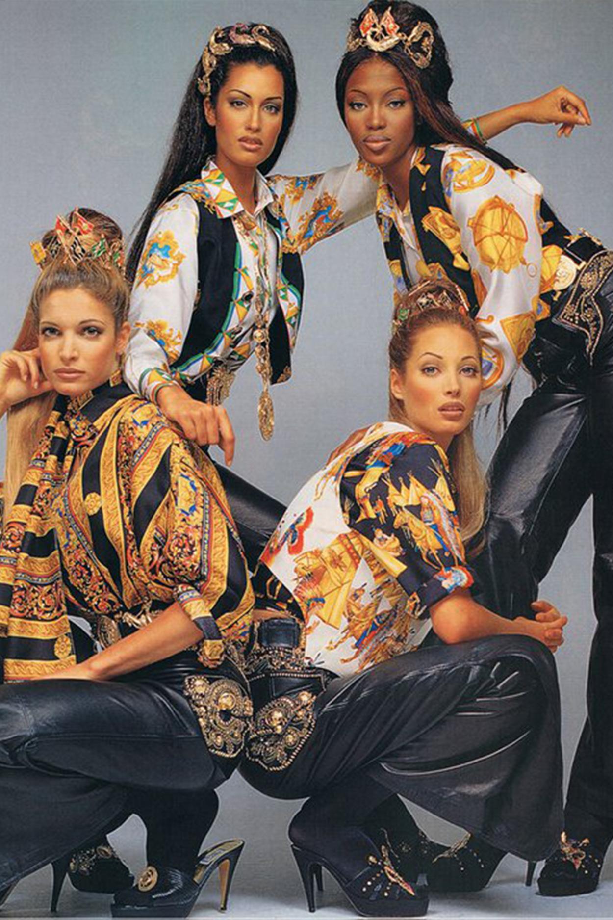 Gianni Versace F/W 1992 Silk collared ‘Native American’ printed shirt 1