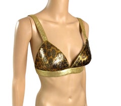 Gianni Versace F/W 1994 Runway Vintage Leopard Bra Bralette Bustier Crop Top