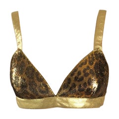 Gianni Versace A/I 1994: reggiseno vintage leopardato Bralette Bustier Crop Top