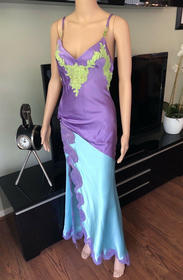 Gianni Versace F/W 1996 Runway Vintage Iconic Silk Dress Gown at 1stDibs | versace silk dress 