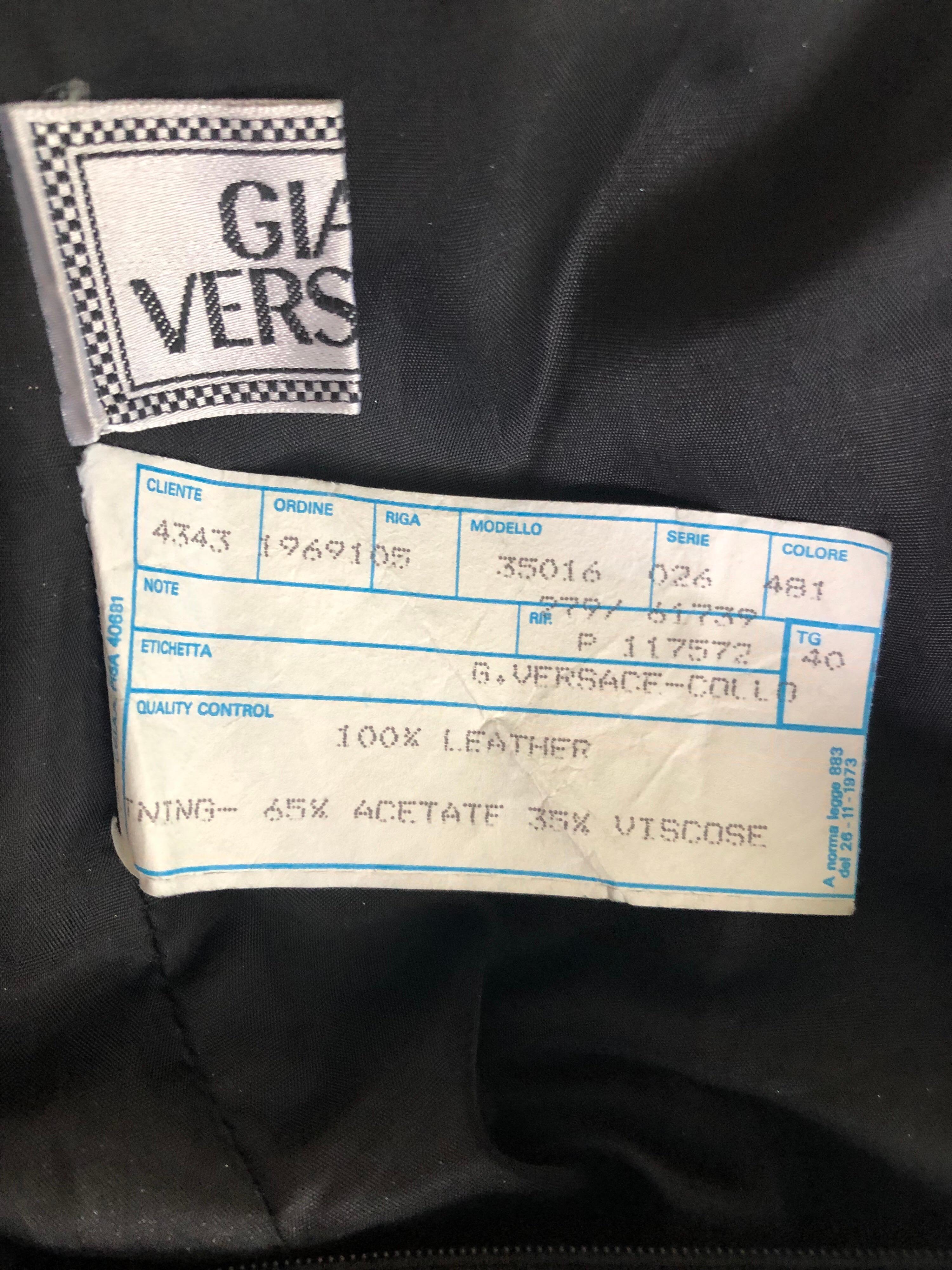 Gianni Versace F/W 1996 Vintage Lace and Leather Black Mini Dress For Sale 1