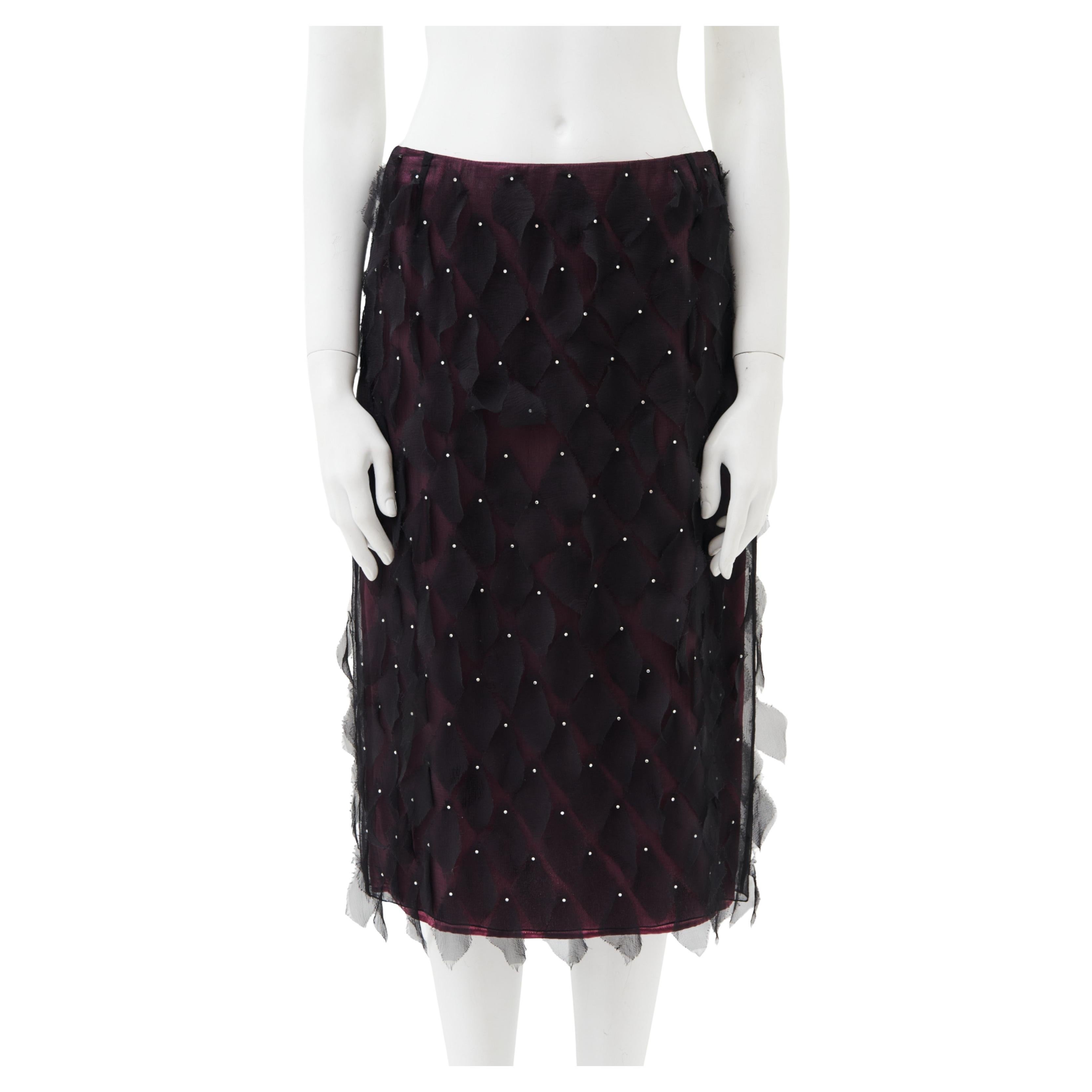Gianni Versace F/W 1998 Couture - Jupe en soie violette avec ornements en vente
