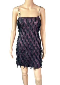 Gianni Versace F/W 1998 Runway Barbed Wire Crystal Embellished Mini Dress