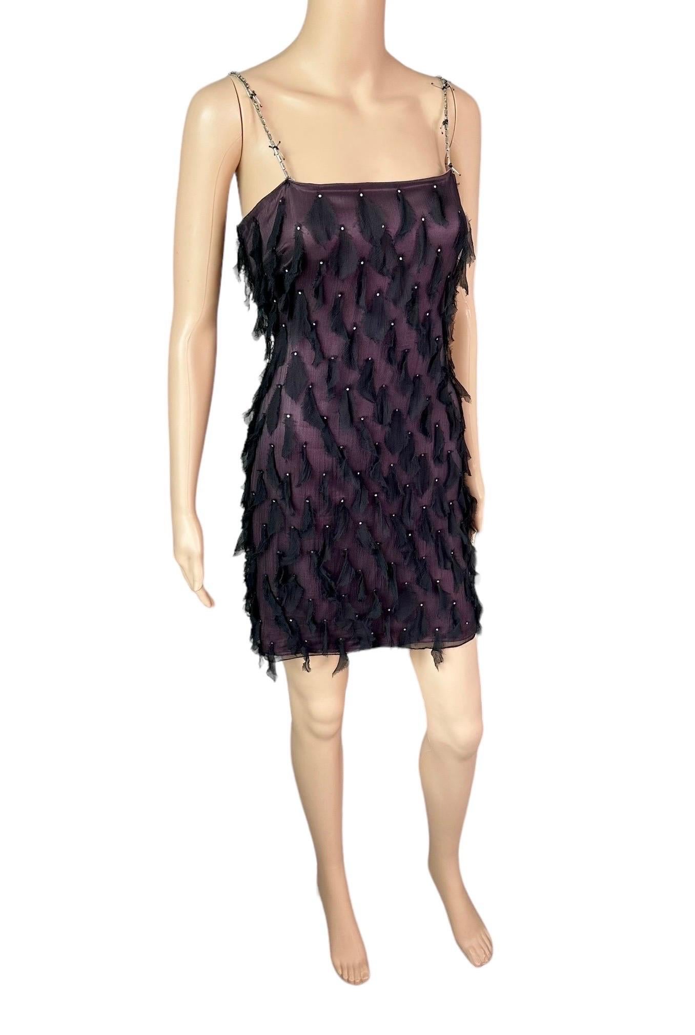 Gianni Versace H/W 1998 Laufsteg Barbed Draht-Minikleid mit Kristallverzierung Damen im Angebot