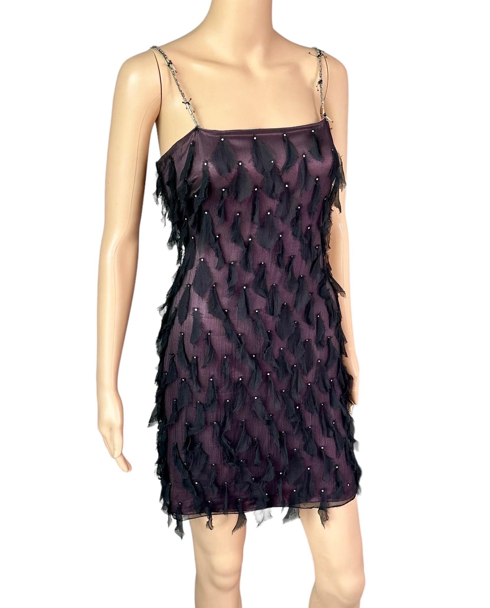 Gianni Versace H/W 1998 Laufsteg Barbed Draht-Minikleid mit Kristallverzierung im Angebot 1