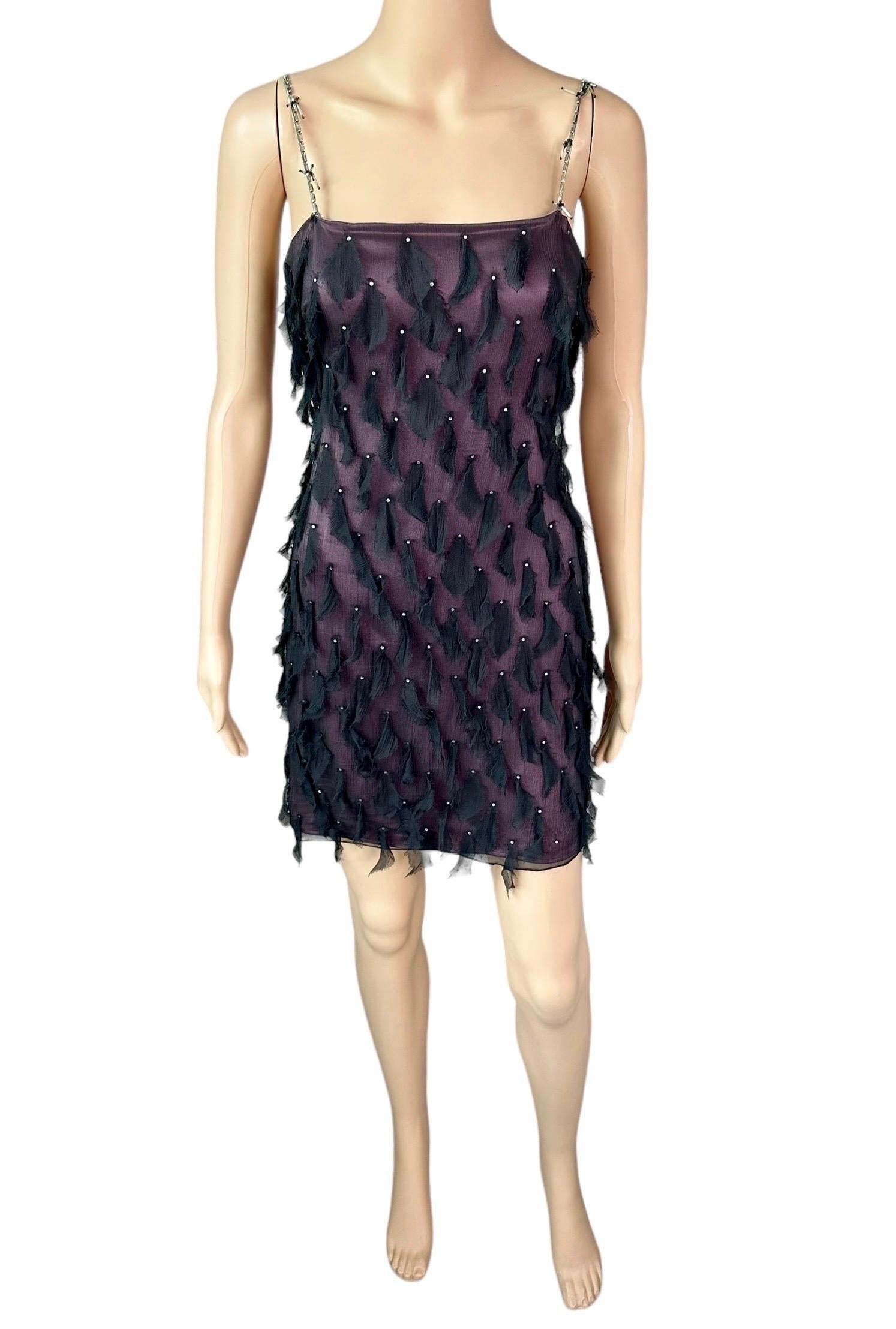Gianni Versace H/W 1998 Laufsteg Barbed Draht-Minikleid mit Kristallverzierung im Angebot 2