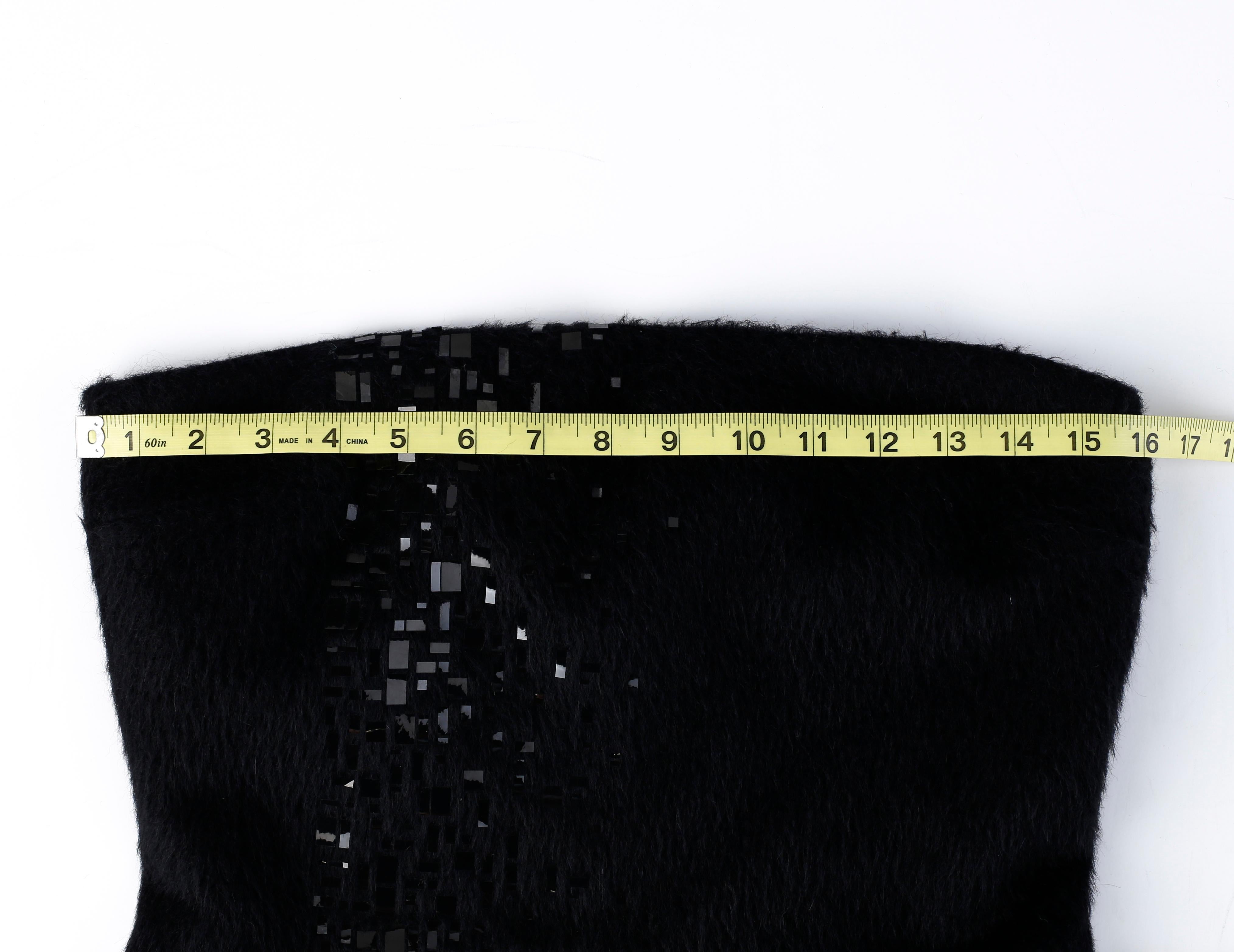 Gianni Versace F/W 1998 Vtg Black Alpaca Wool Sequin Embellished Strapless Dress For Sale 9