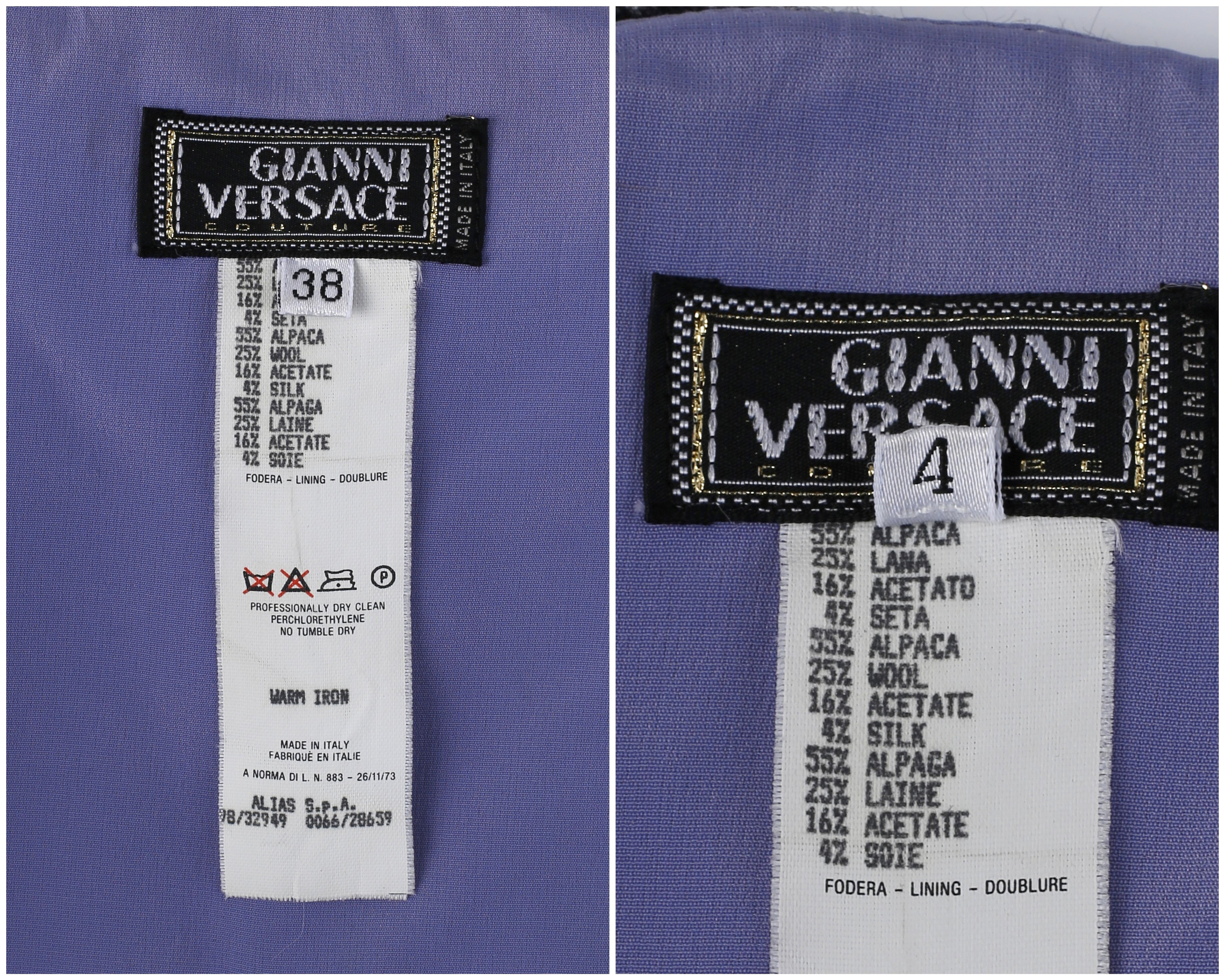 Gianni Versace F/W 1998 Vtg Black Alpaca Wool Sequin Embellished Strapless Dress For Sale 11