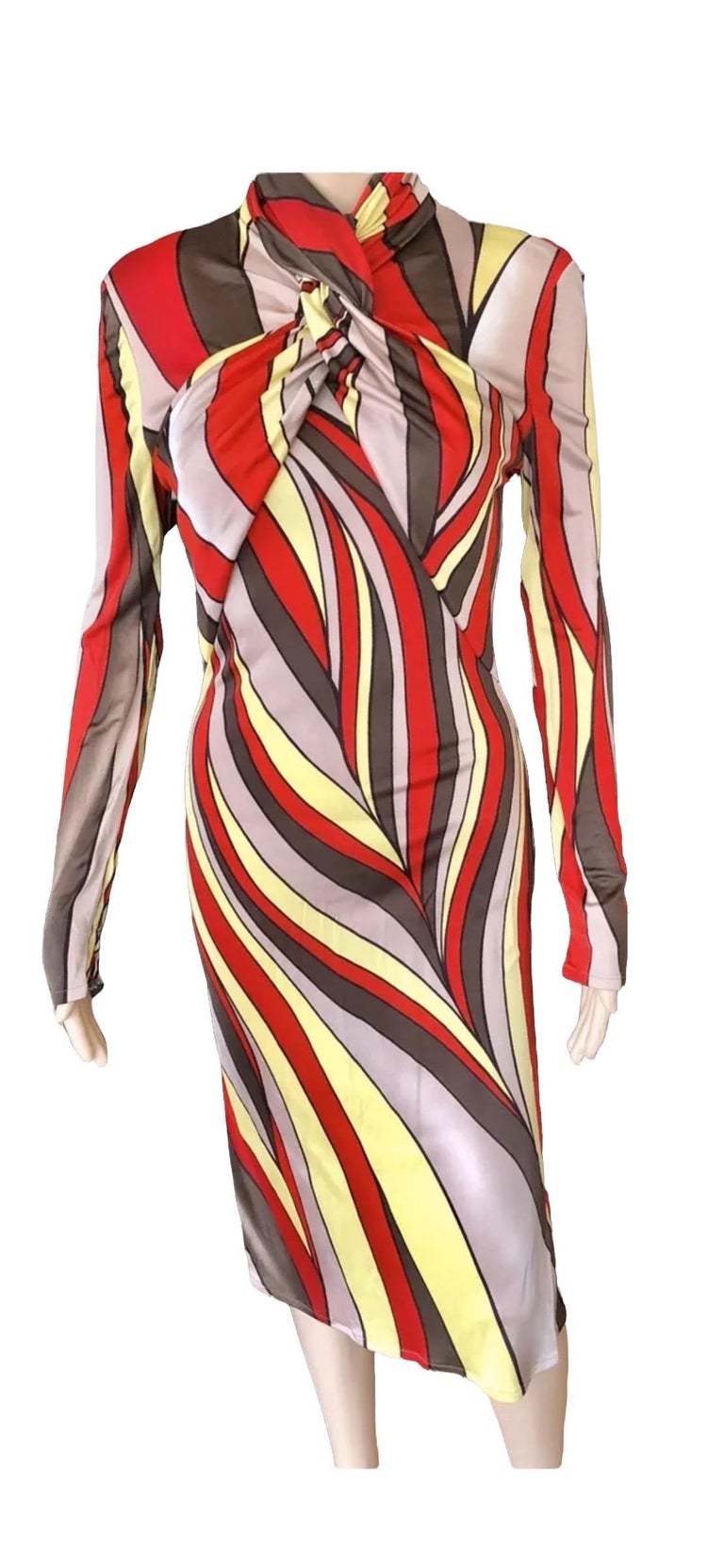 Gianni Versace F/W 2000 Runway Editorial Unworn Midi Dress  In Excellent Condition For Sale In Naples, FL