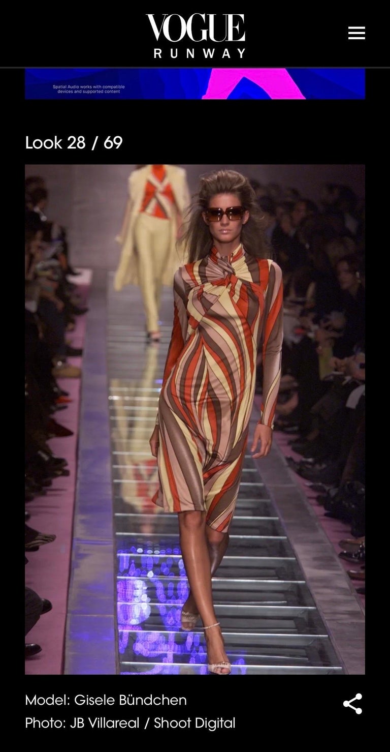 Gianni Versace F/W 2000 Runway Editorial Unworn Midi Dress  For Sale 4