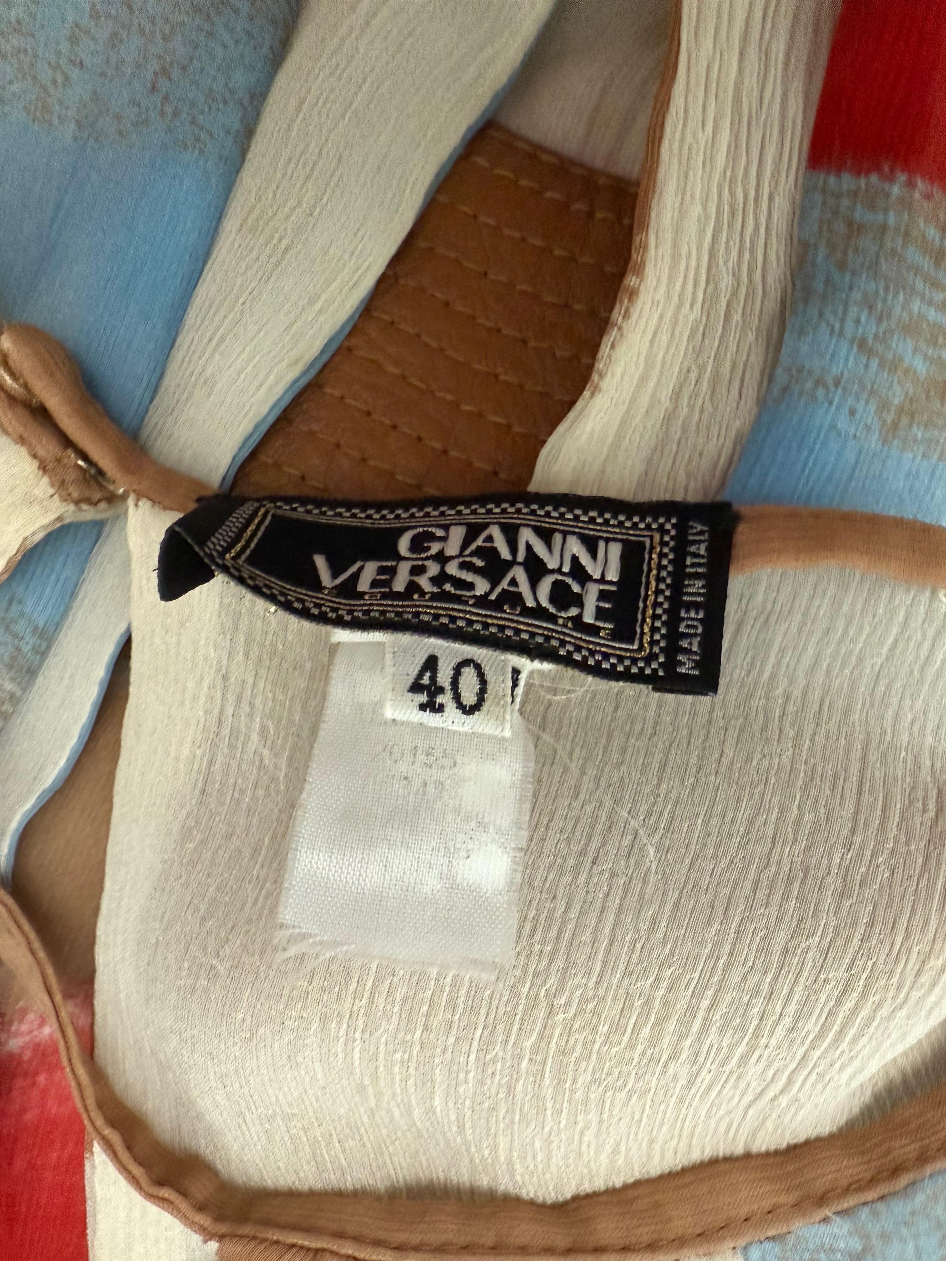 Gianni Versace A/I 2001: abito in pelle con ritaglio e buco della serratura con stampa astratta in vendita 13