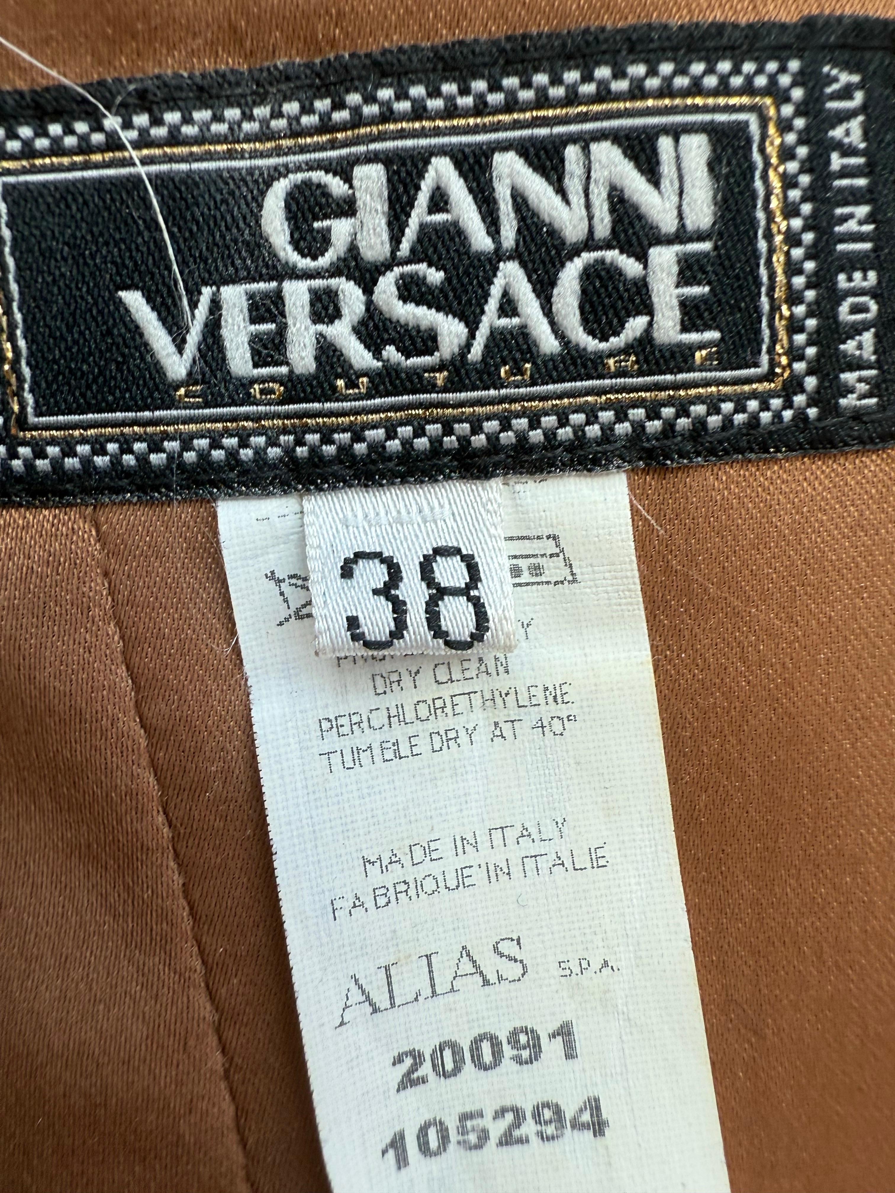 Gianni Versace F/W 2001 Runway Vintage Spitze Leder Schnalle Bandage Abendkleid im Angebot 8