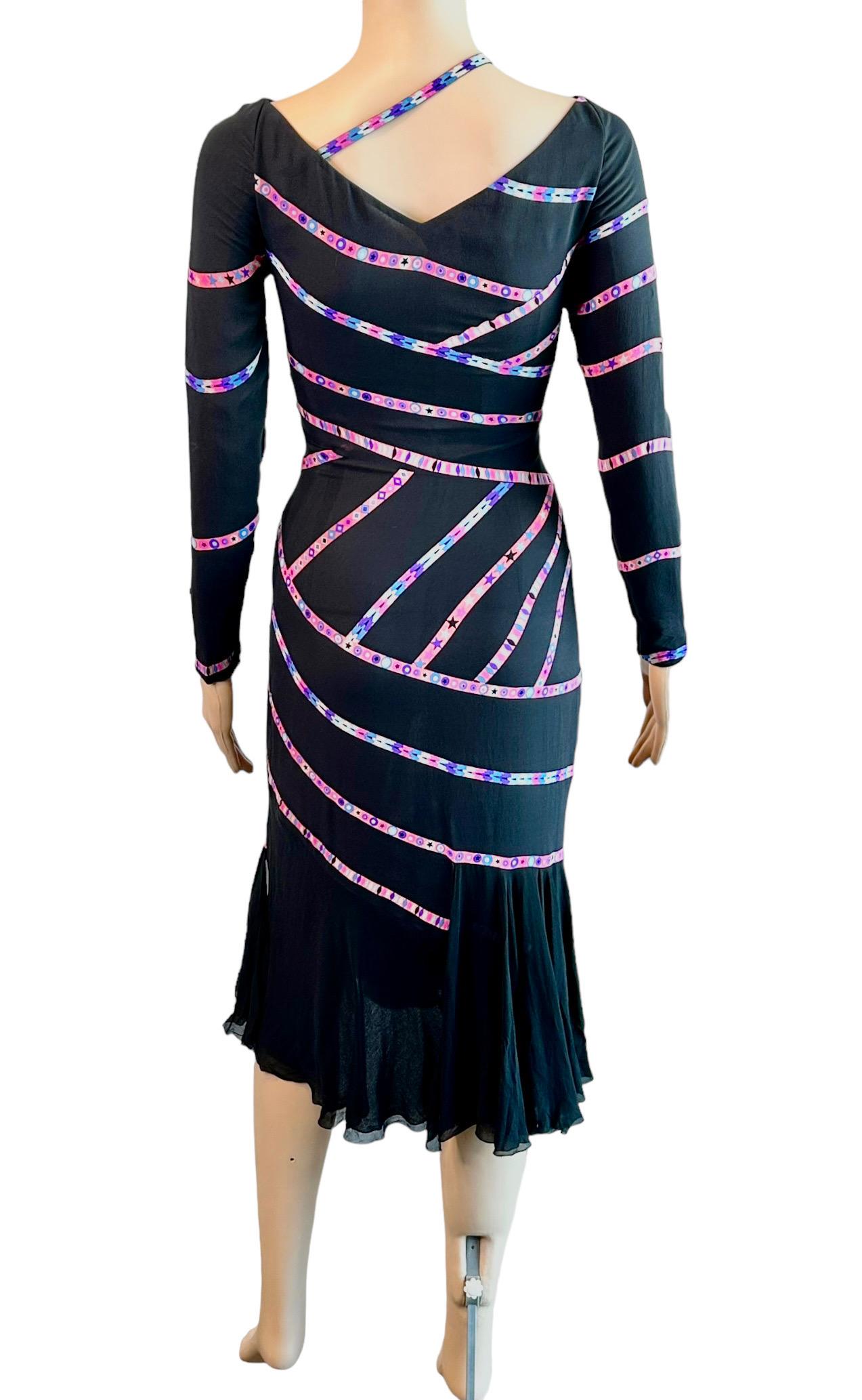 Women's Gianni Versace F/W 2002 Runway Editorial Campaign Ribbon Midi Dress For Sale