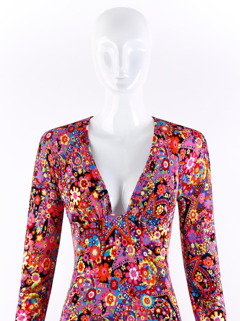 knee length dresses for ladies Long Sleeve Printed Mesh Turtleneck Dress 1x - Multicolor | Rachel Antonoff - 1x