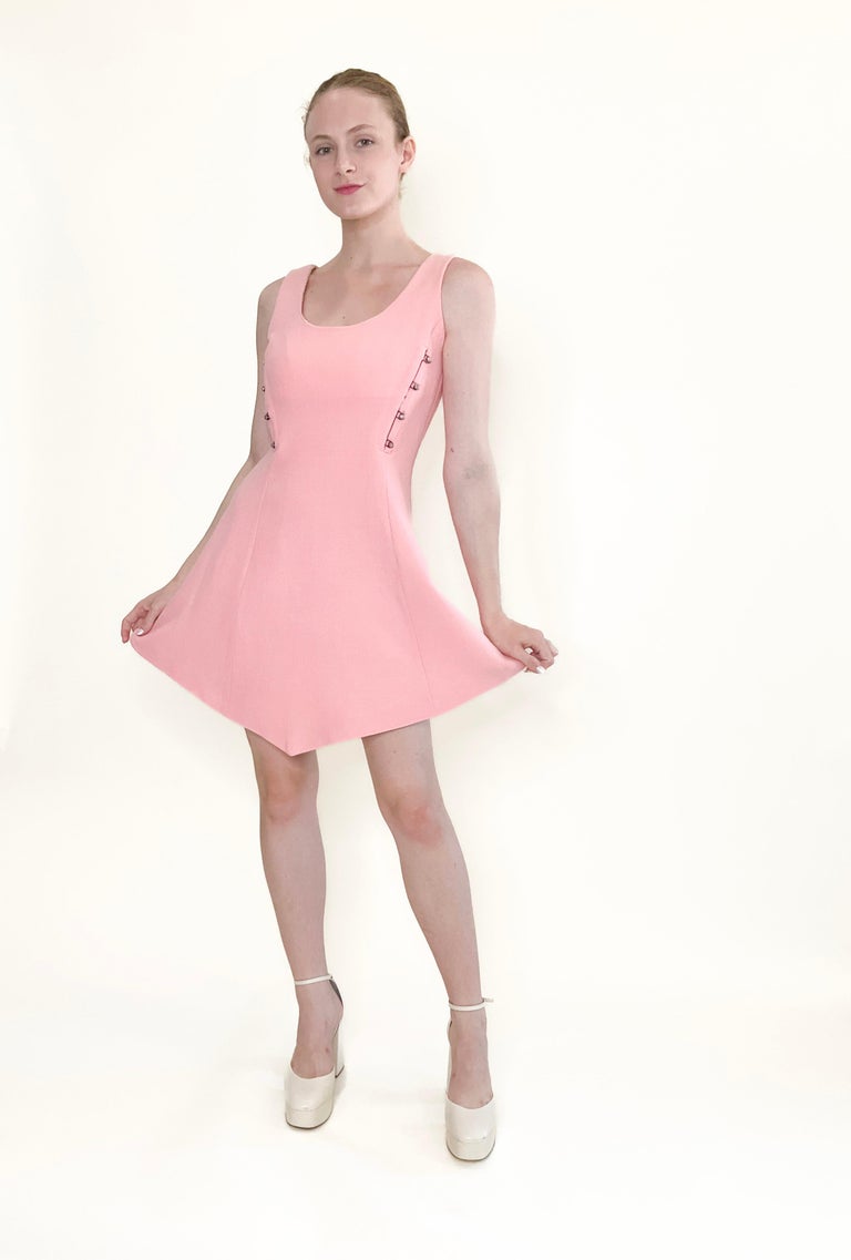 Gianni Versace Fall 1991 Pink With Medusa Buttons Dress For Sale