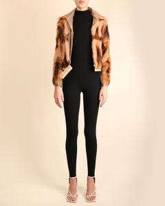 Gianni Versace Fall 2000 pink brown fox fur python embossed leather coat jacket