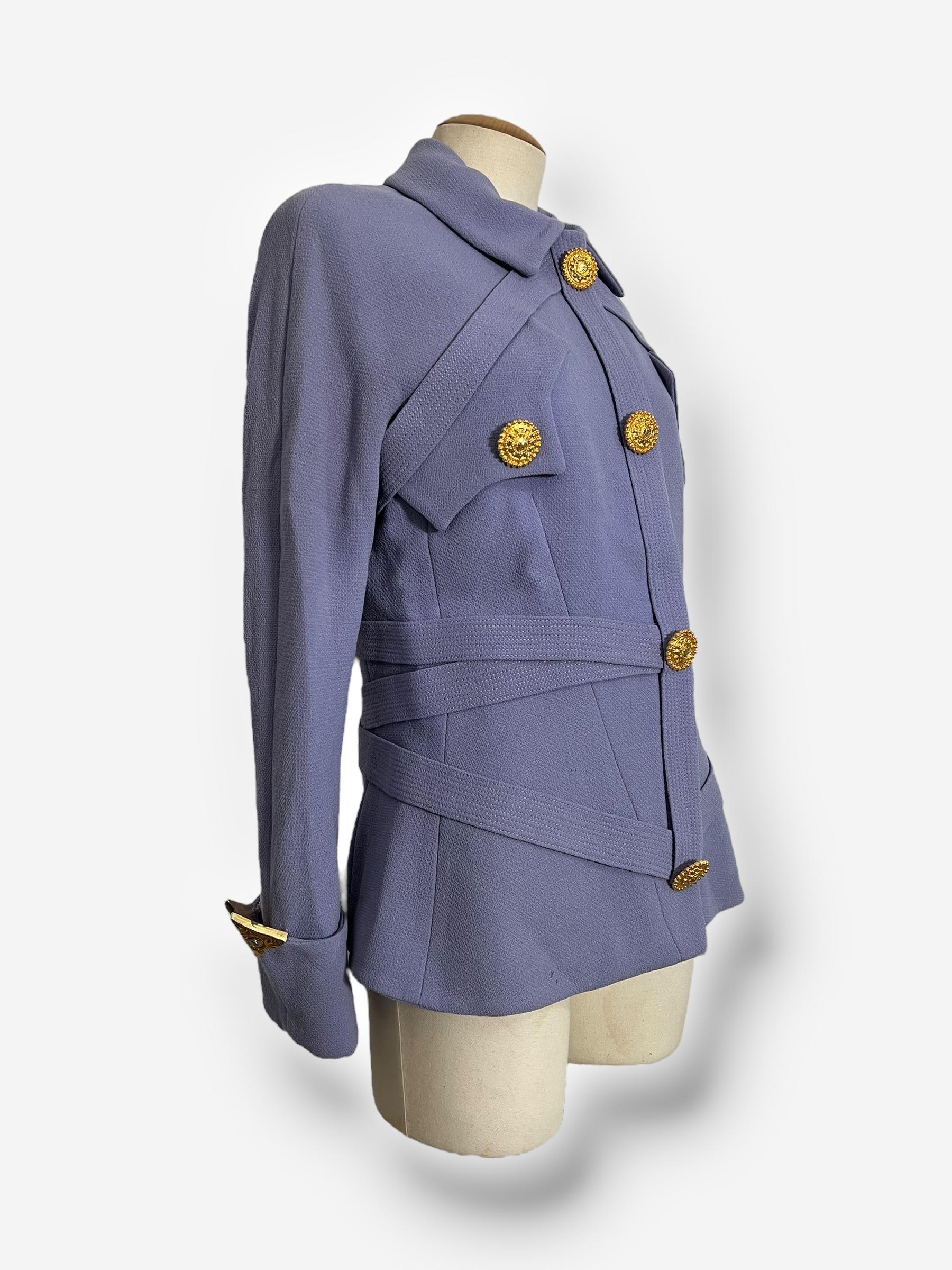Grigio Gianni Versace, giacca bondage 