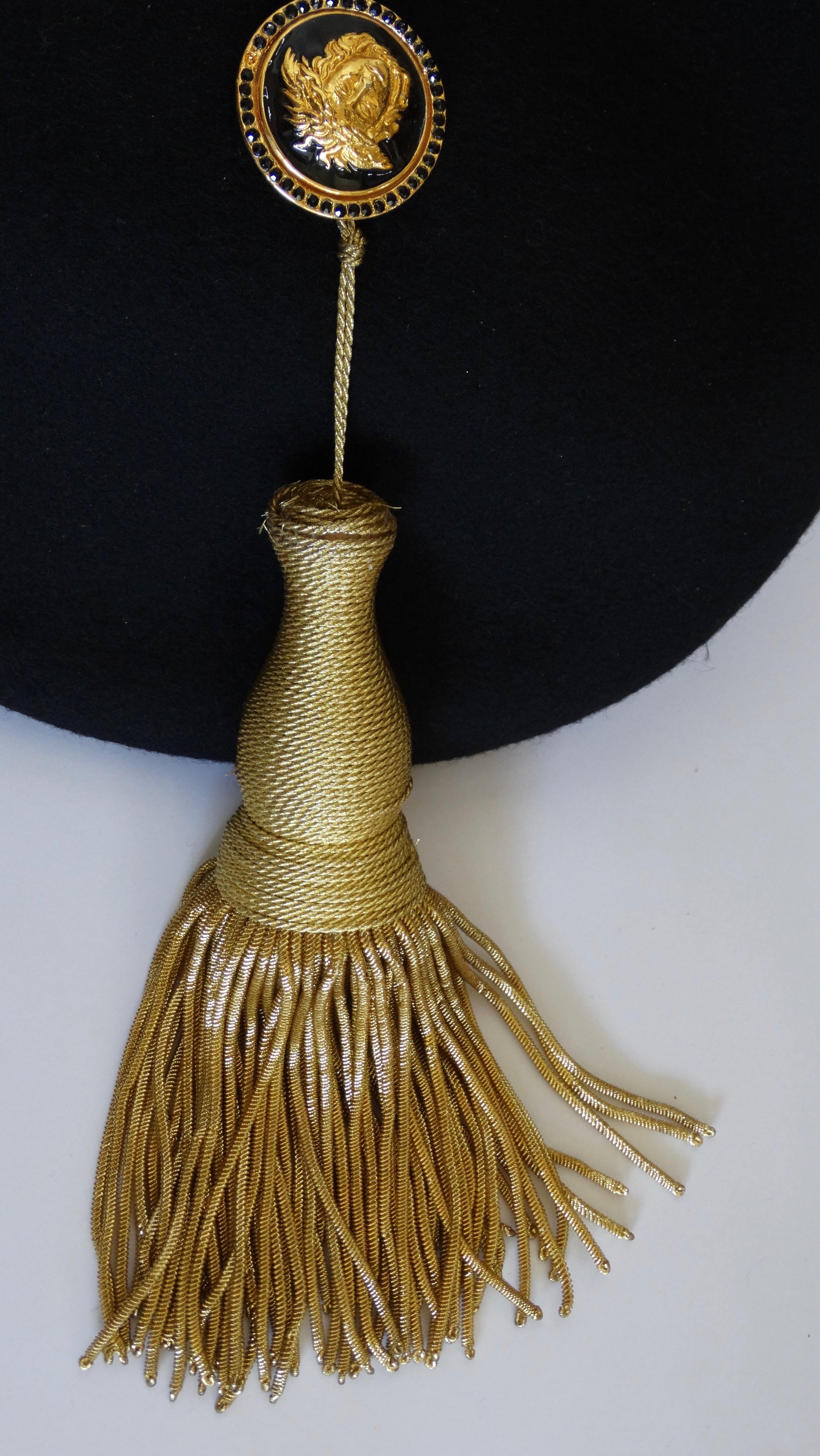 Gianni Versace Felt Hat with Gold Threaded Tassel  3