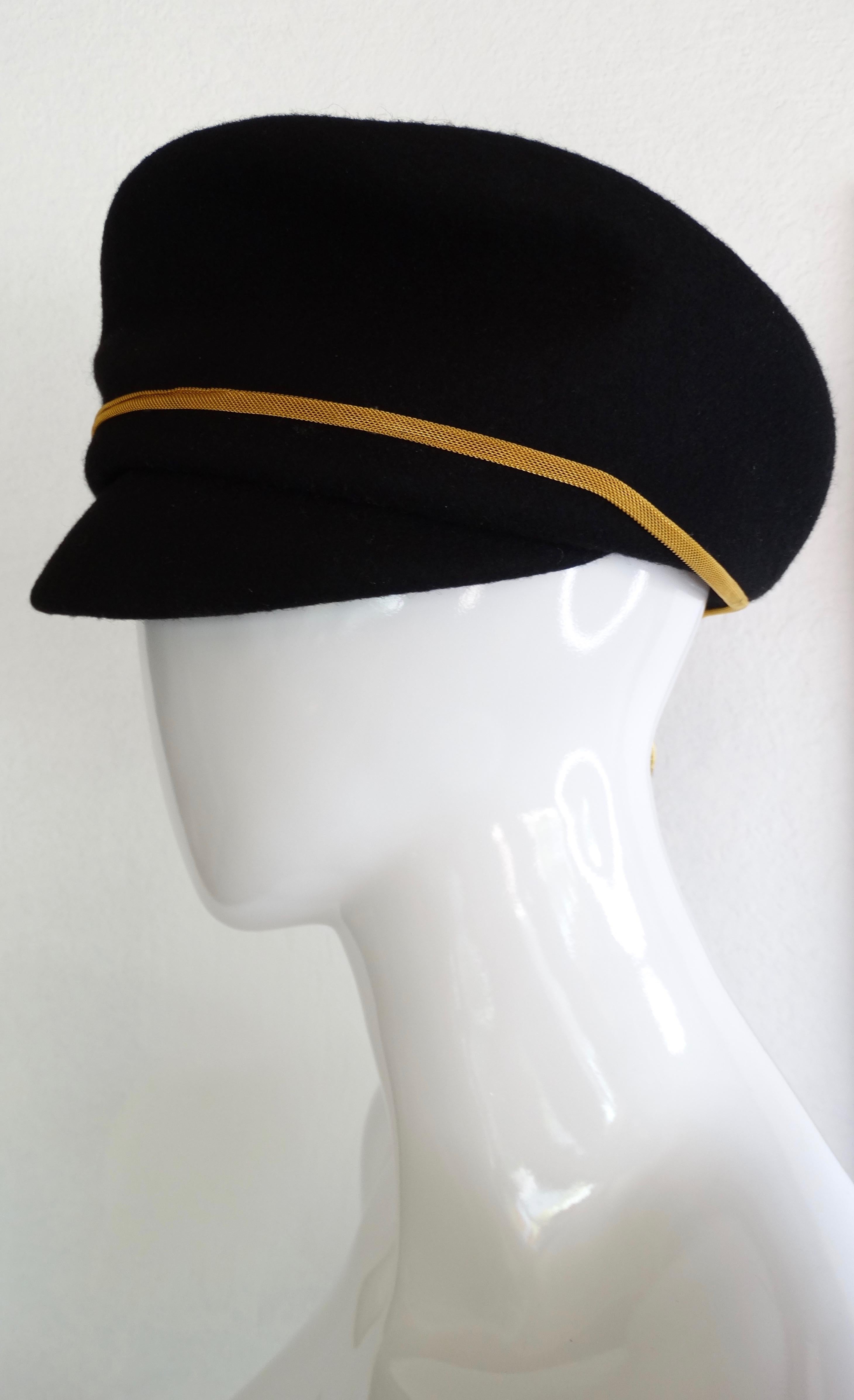 Gianni Versace Felt Hat with Gold Threaded Tassel  4