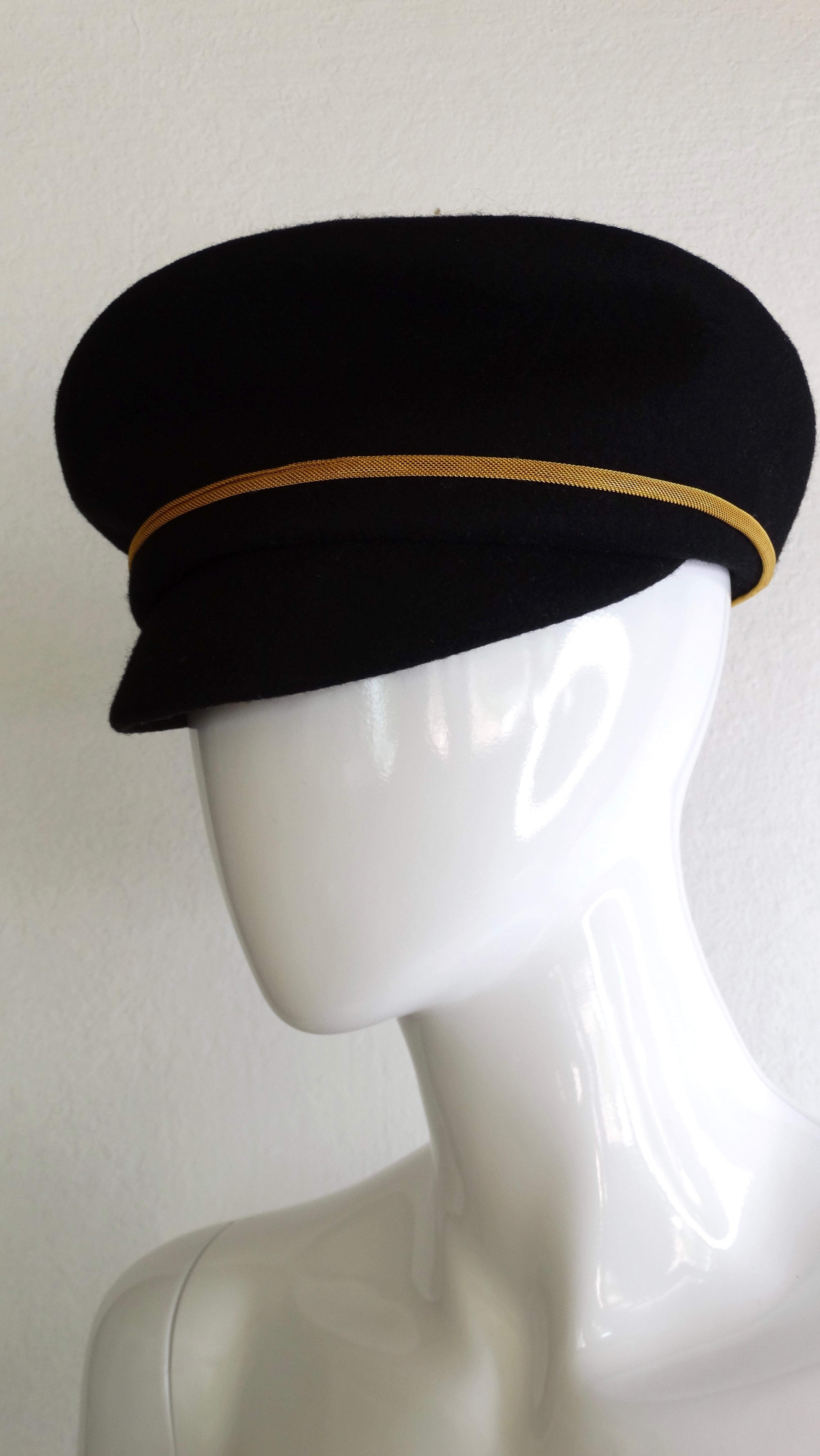 Gianni Versace Felt Hat with Gold Threaded Tassel  In Good Condition In Scottsdale, AZ