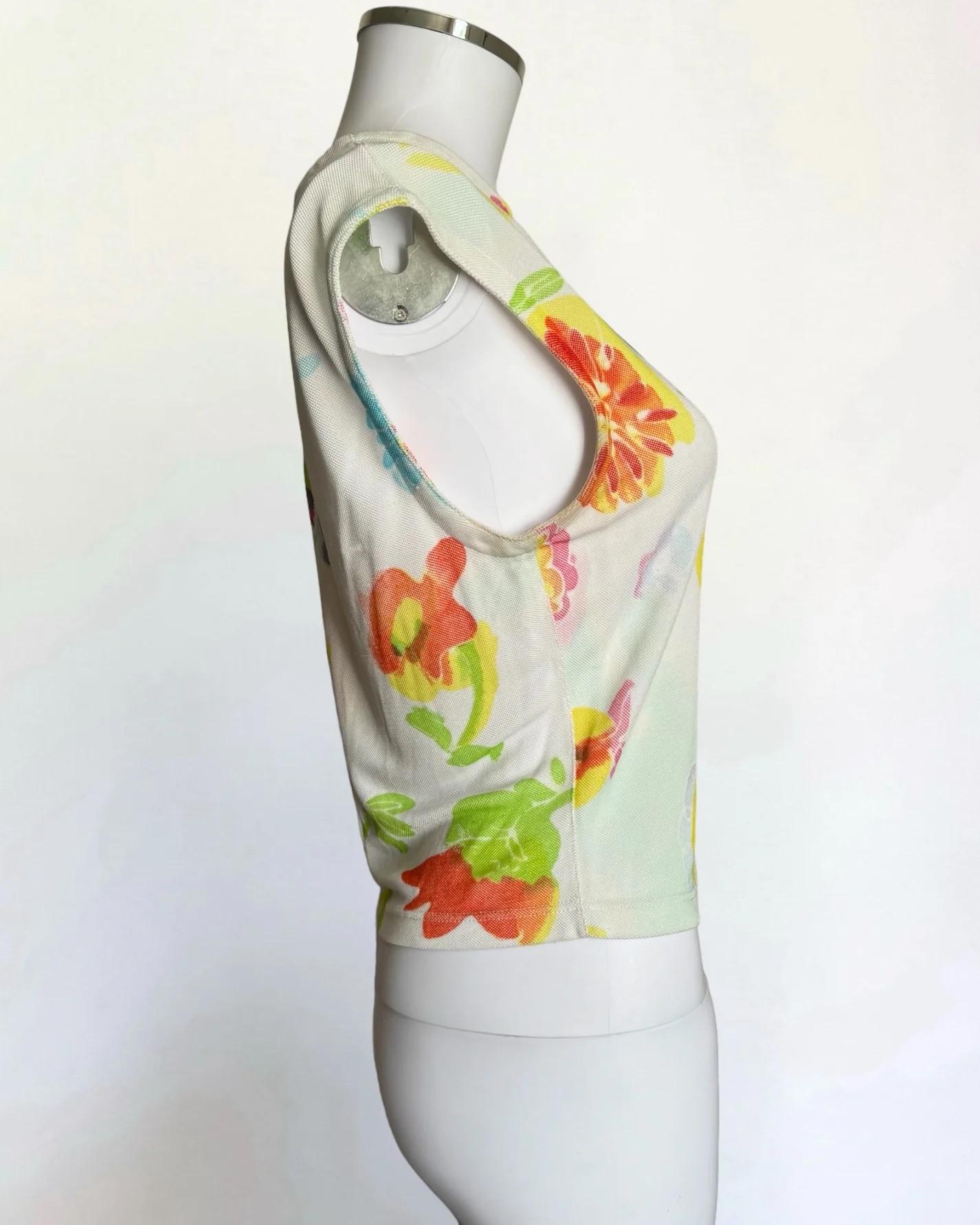 Gianni Versace Floral Crop Top, SS 1996 In Good Condition For Sale In Marlborough, GB