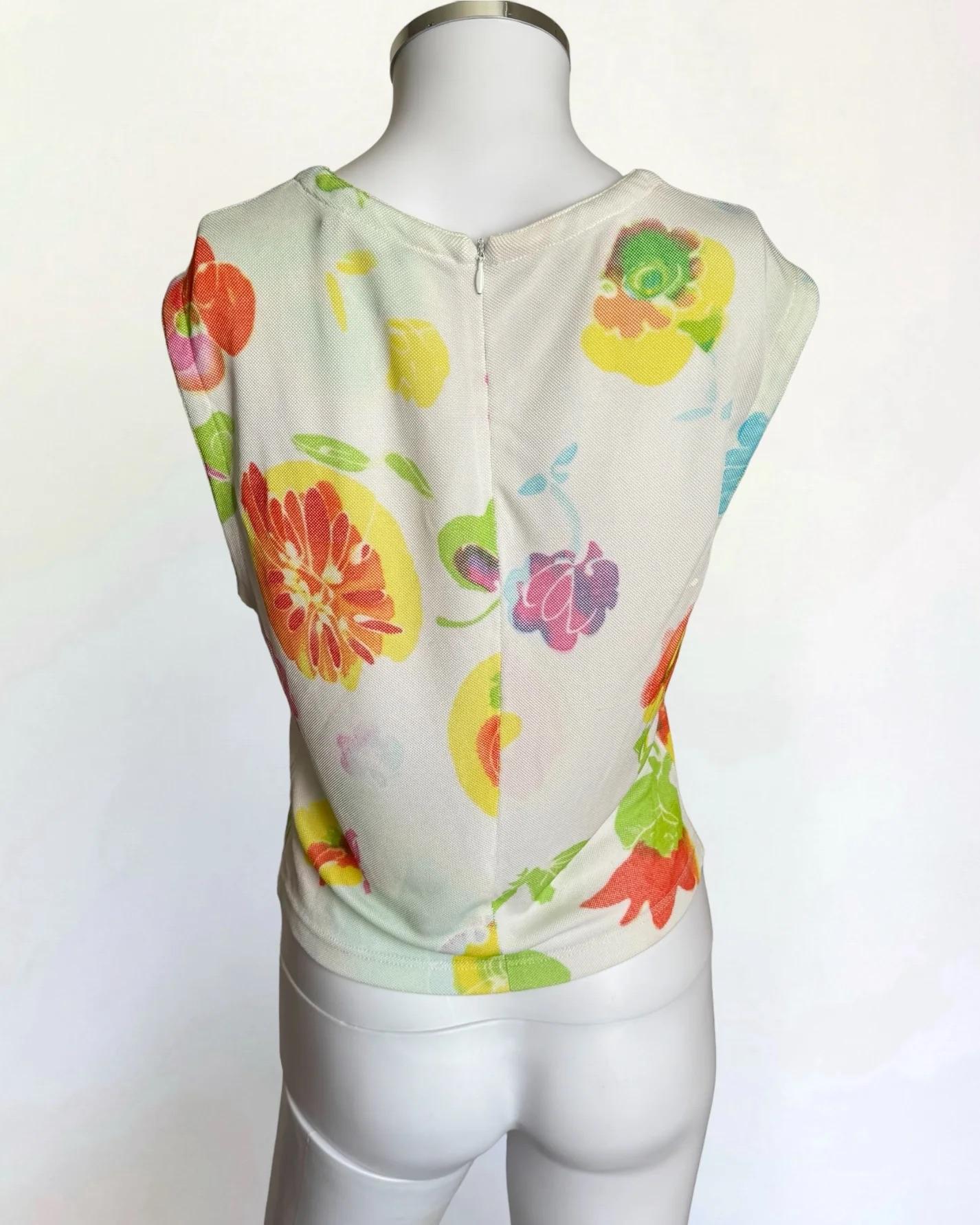 Women's Gianni Versace Floral Crop Top, SS 1996 For Sale