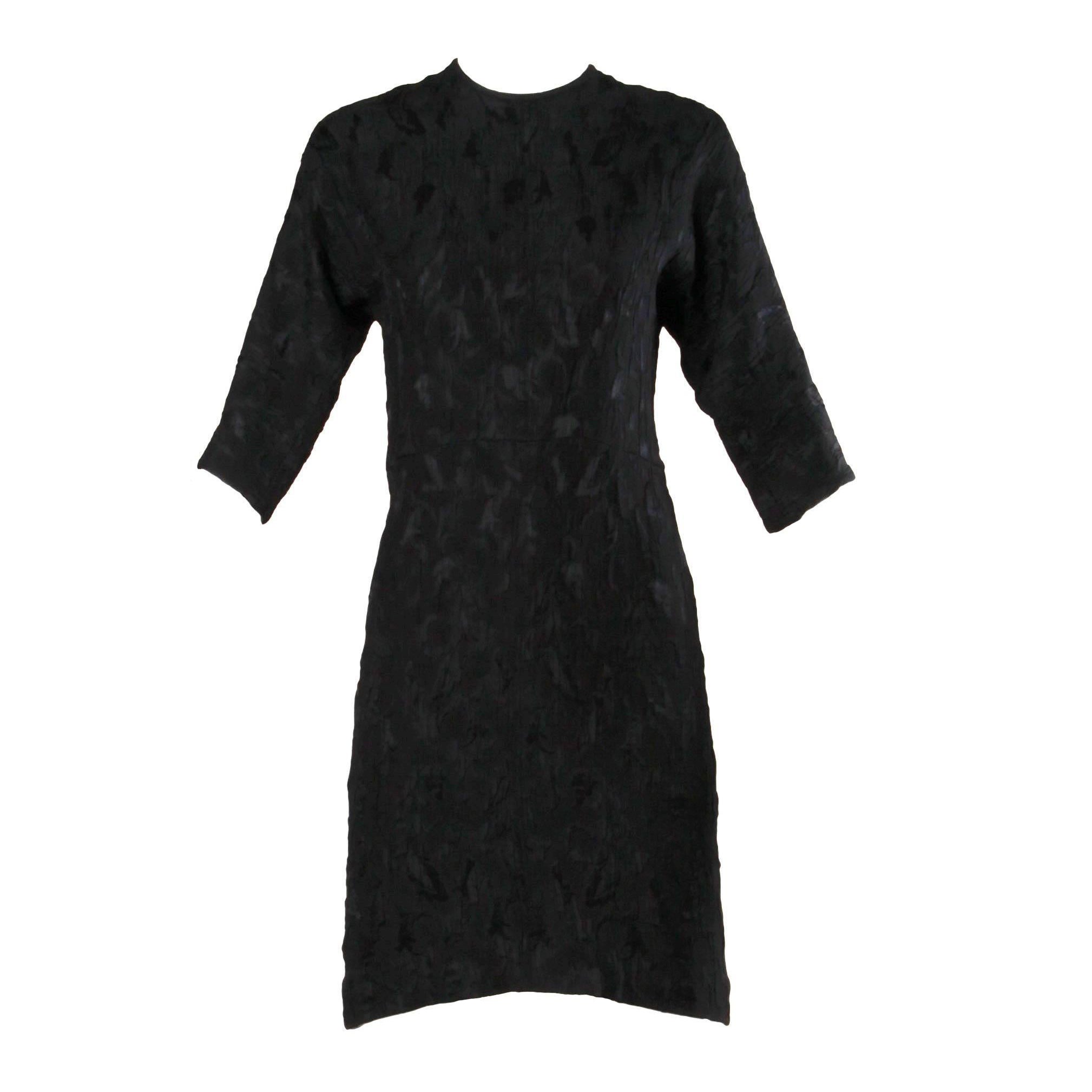 Gianni Versace for Istante Vintage Black Embossed Black Dress