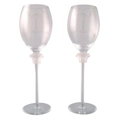 Vintage Gianni Versace for Rosenthal, 2 Red Wine Glasses