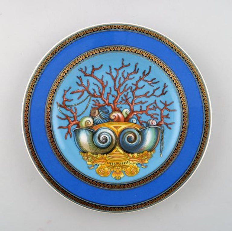 Gianni Versace for Rosenthal, 5 Plates, Medusa and Floral Motifs at 1stDibs