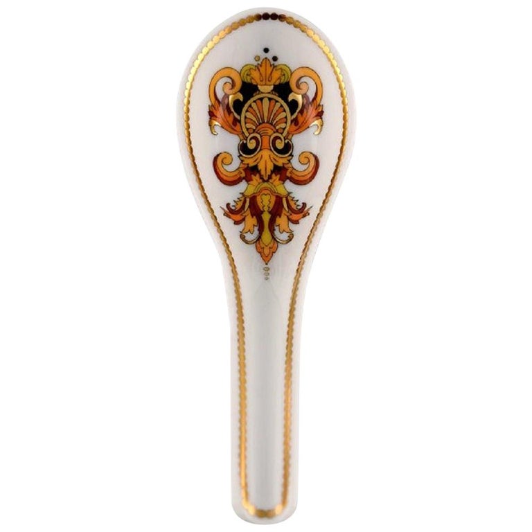 Gianni Versace for Rosenthal, "Barocco" Spoon in Porcelain with Gold