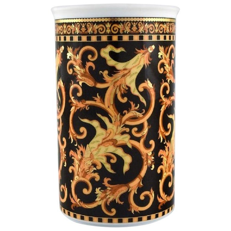Gianni Versace for Rosenthal, Barocco Vase in Porcelain with Gold