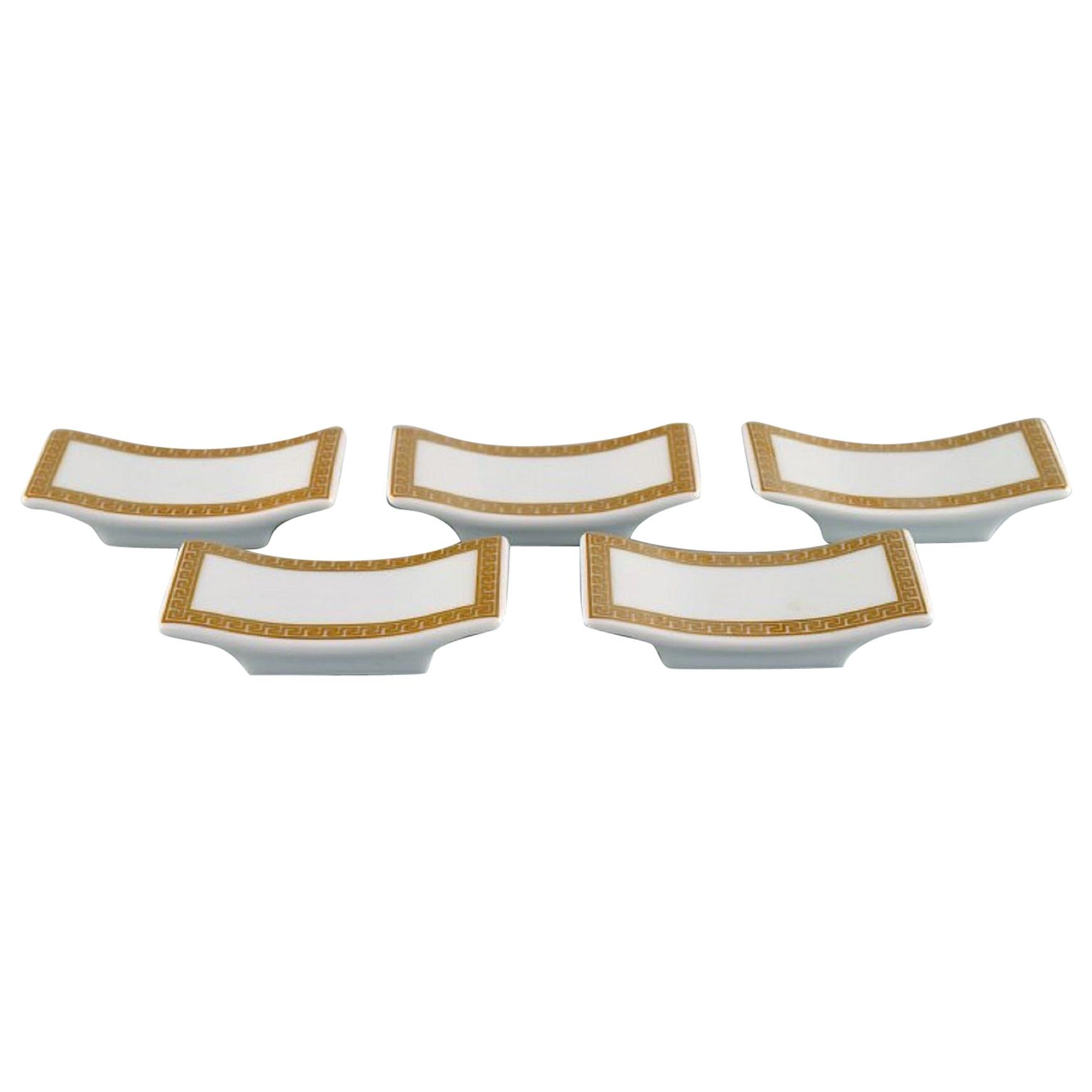 Gianni Versace for Rosenthal, Five Knife Rests in White Porcelain
