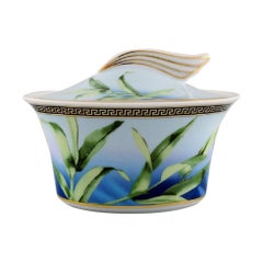 Retro Gianni Versace for Rosenthal, "Jungle" Porcelain Sugar Bowl with Gold Decoration
