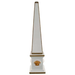 Gianni Versace for Rosenthal, Large Gorgona Obelisk in White Porcelain