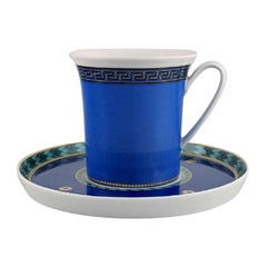 Gianni Versace for Rosenthal, Le Roi Soleil Coffee Cup with Saucer in Porcelain