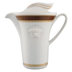 Vintage Gianni Versace for Rosenthal, Médaillon Méandre D'or Mocha Pot