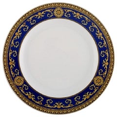 Retro Gianni Versace for Rosenthal, Medusa Blue Plate in Porcelain, Late 20th Century