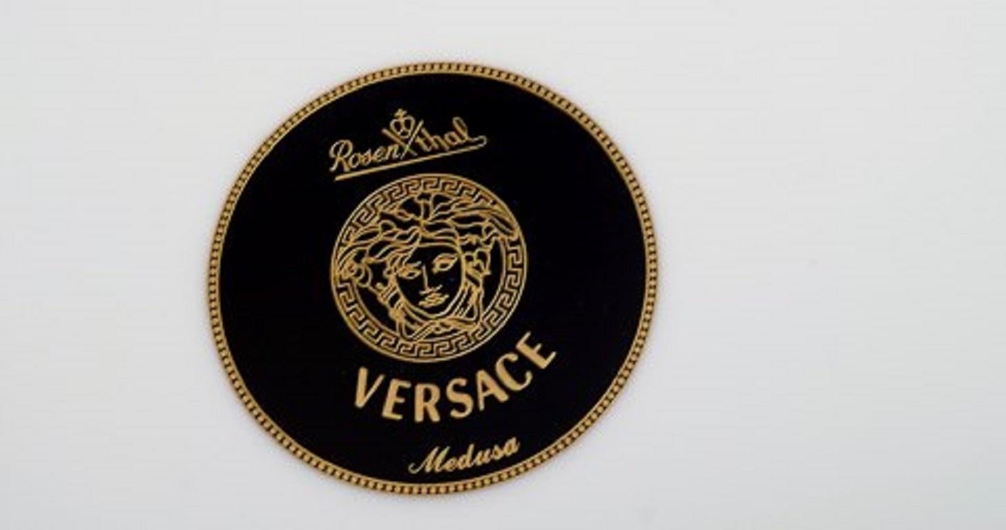 German Gianni Versace for Rosenthal. Red Medusa Porcelain Plate with Gold Decoration