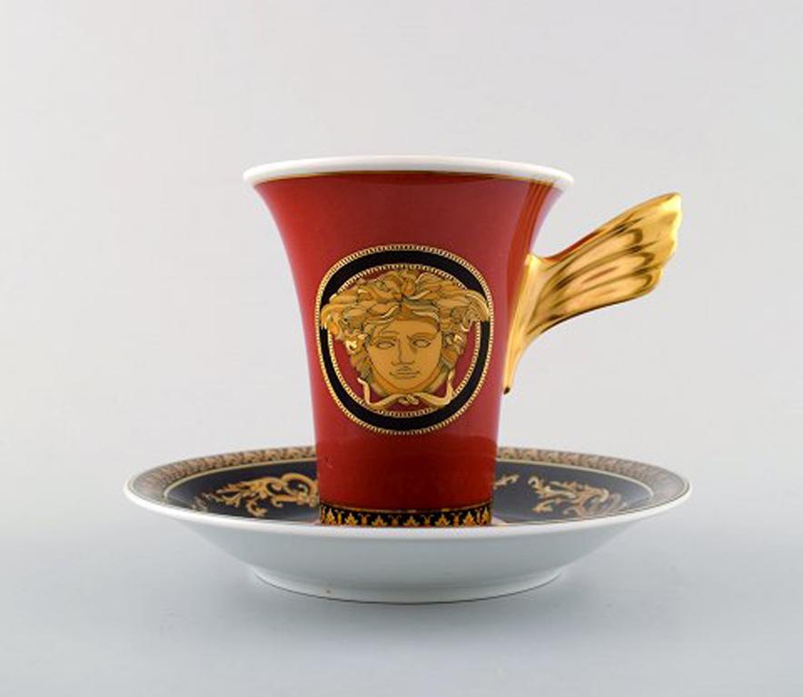 Post-Modern Gianni Versace for Rosenthal, Set of 6 Coffee Cups with Saucers