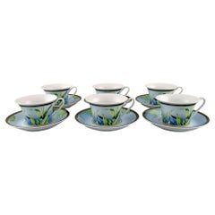 Gianni Versace for Rosenthal, Six Jungle Tea Cups with Saucer in Porcelain