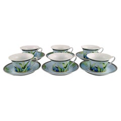 Gianni Versace for Rosenthal, Six Jungle Tea Cups with Saucer in Porcelain