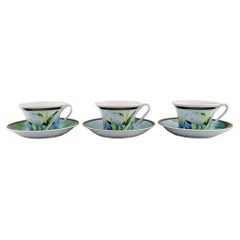 Gianni Versace for Rosenthal, Three Jungle Teacups with Saucers in Porcelain