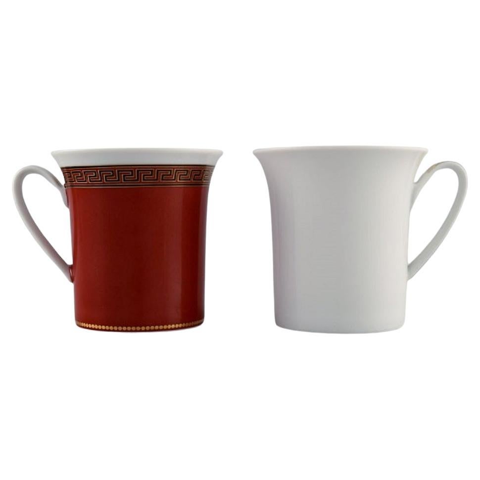 Gianni Versace for Rosenthal. Two cups in porcelain with ornamentation.