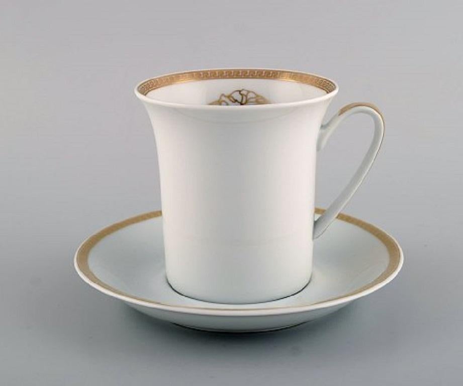 Post-Modern Gianni Versace for Rosenthal, Two Cups in White Porcelain with Gold Decoration