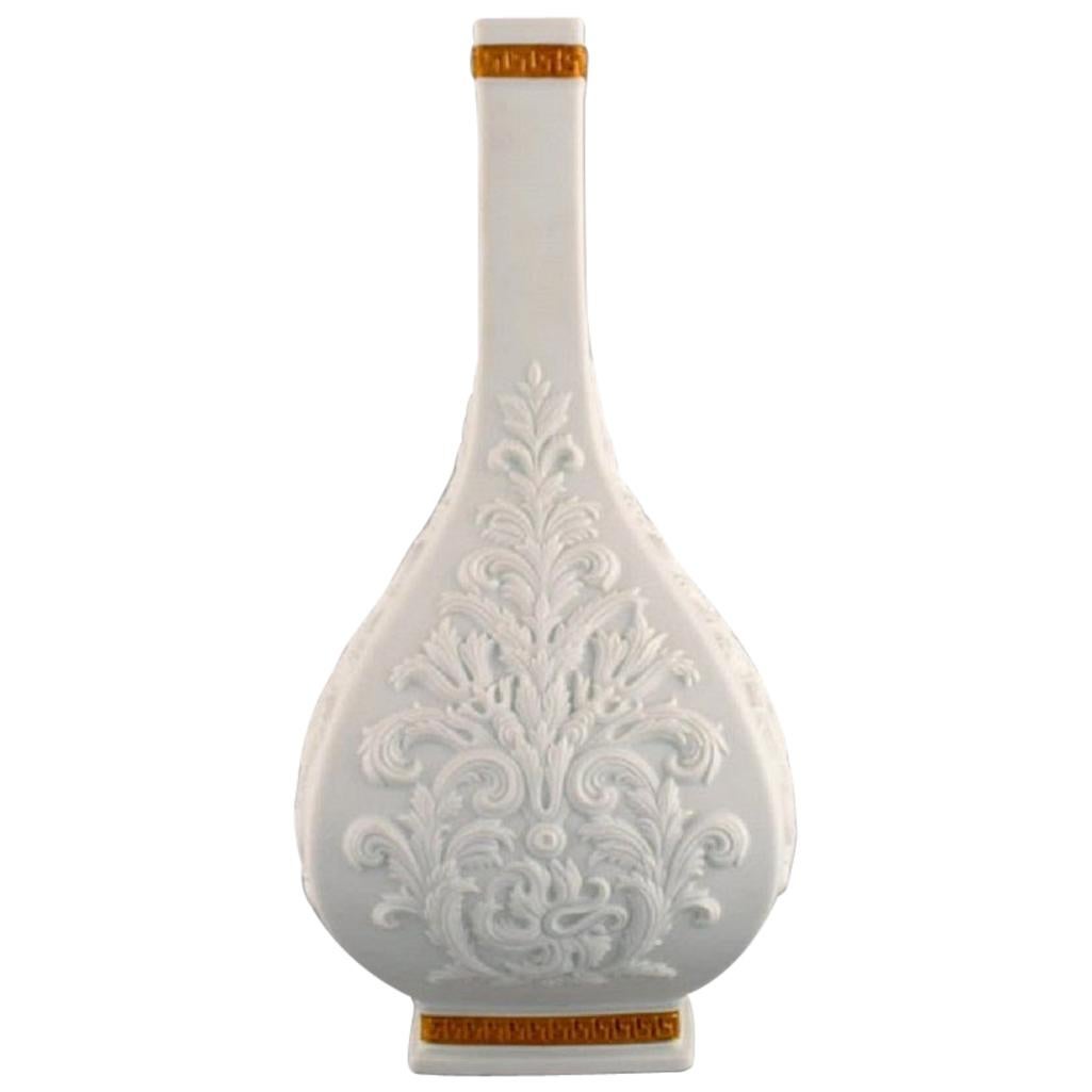Gianni Versace for Rosenthal, White Baroque Vase in White Ceramics