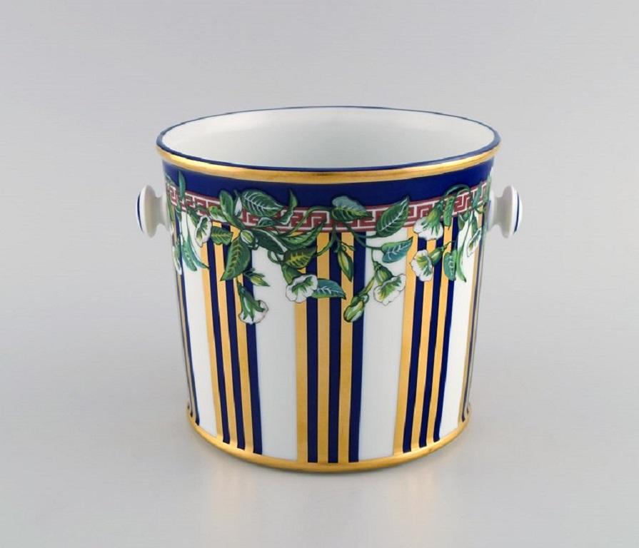 German Gianni Versace for Rosenthal, Wild Flora Porcelain Wine Cooler with Flowers