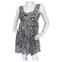 Gianni Versace for Versus Vintage Op Art Baby Doll Dress