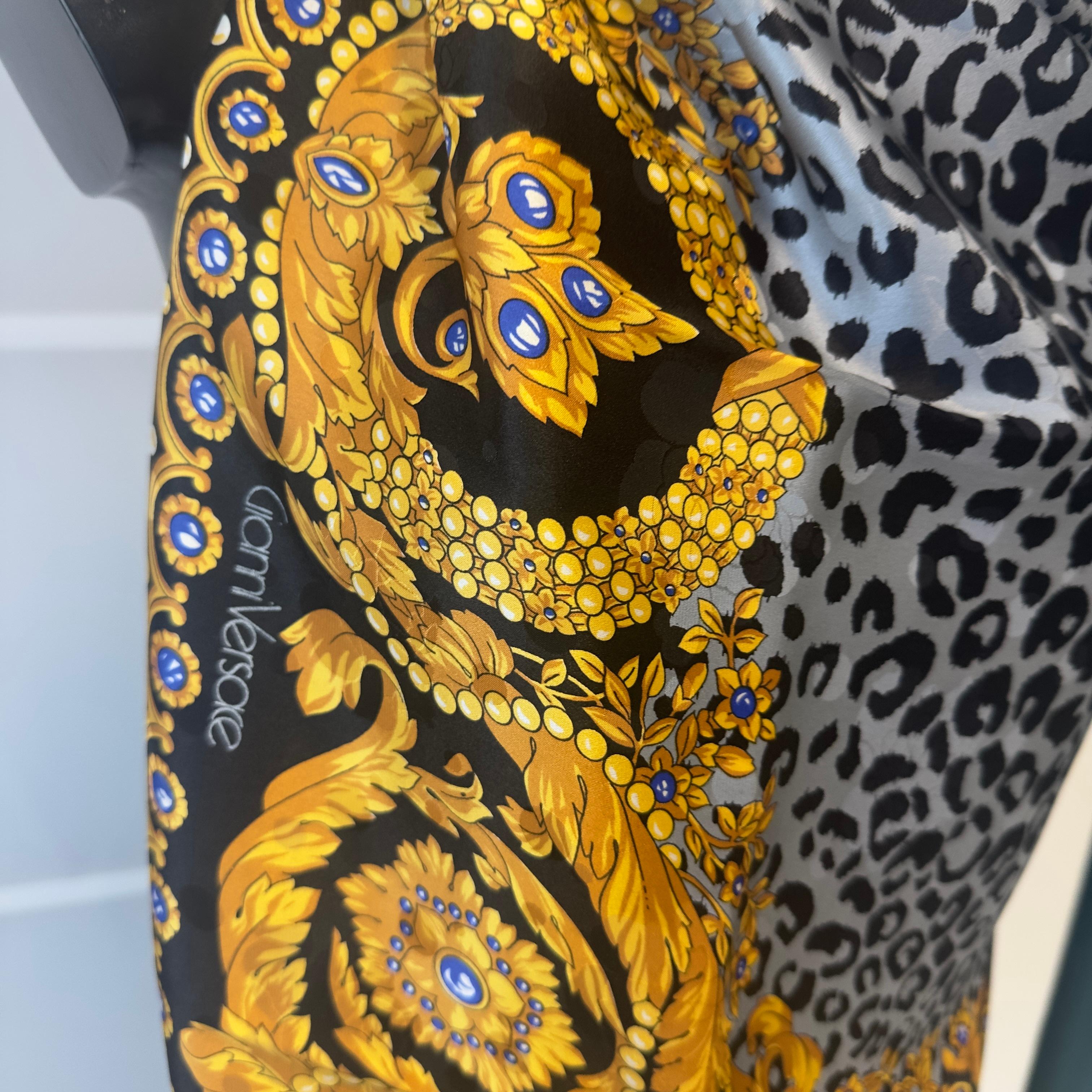 GIANNI VERSACE - Foulard Barock & Leopard anni '80/'90 - im Angebot 4