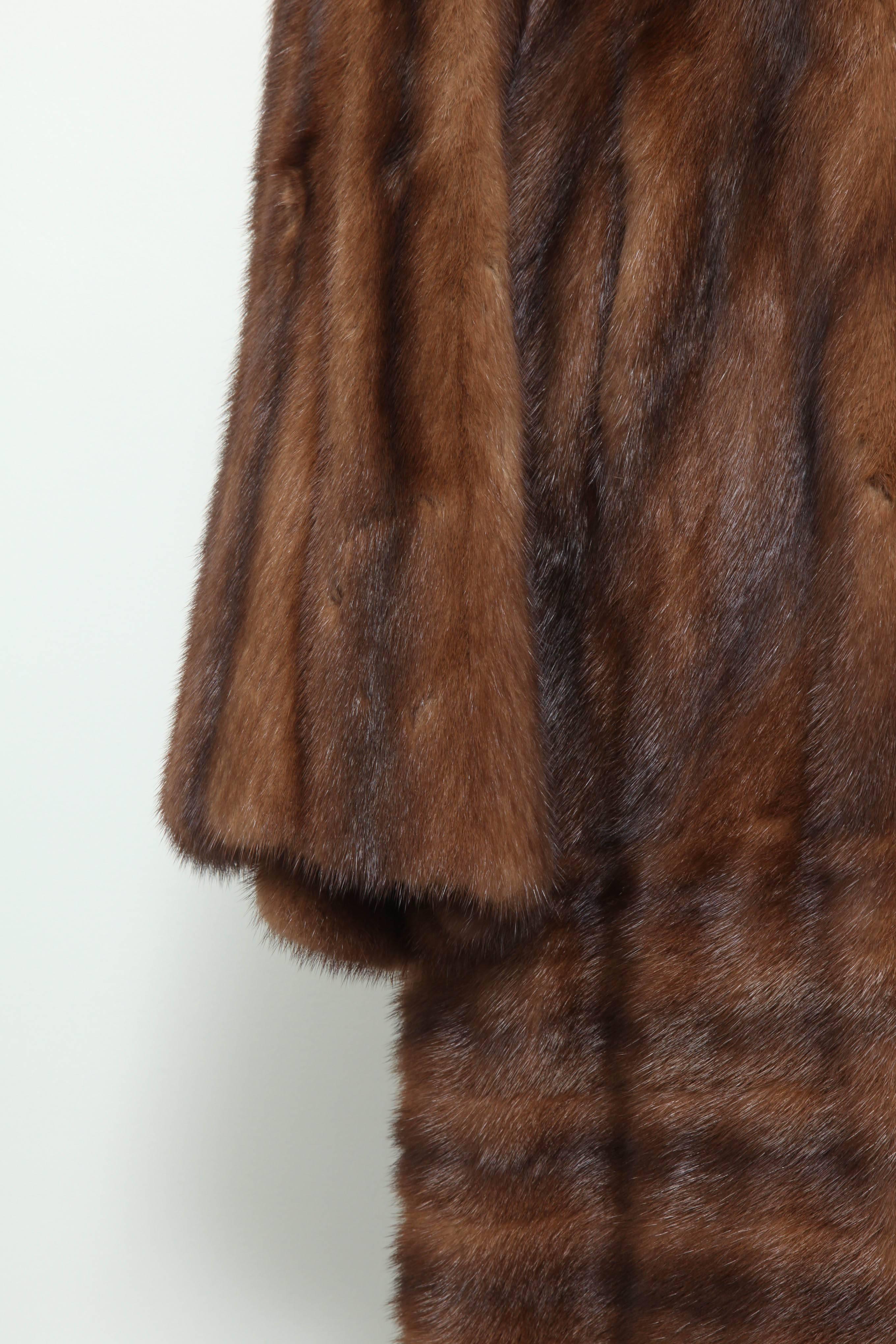 Brown Gianni Versace Full-Length Mink Fur Coat For Sale