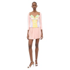 Gianni Versace FW 1991 Couture Pastel Bustier Top & Skirt Set